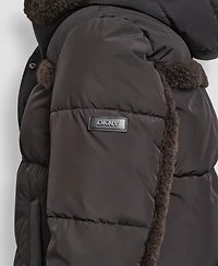 Dkny Women's Detailed Hooded Puffer Coat