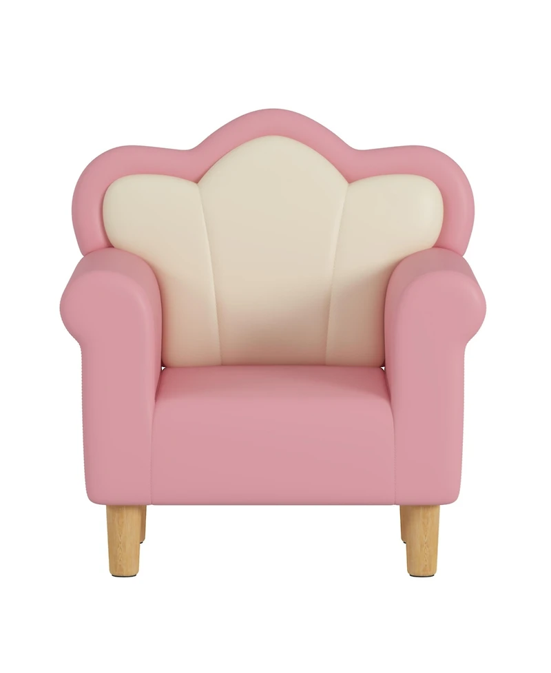 Jujabu Pink Upholstered Kids Sofa Princess Armchair for Children