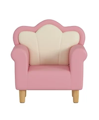 Jujabu Pink Upholstered Kids Sofa Princess Armchair for Children