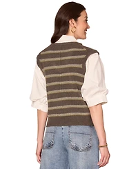 Democracy Petite Below Elbow Blouson Sweater Vest
