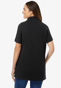 Woman Within Women's Perfect Short-Sleeve Polo Shirt