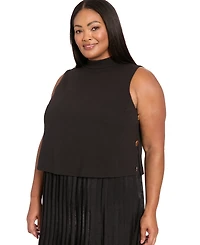 London Times Plus Sleeveless A-Line Midi Dress