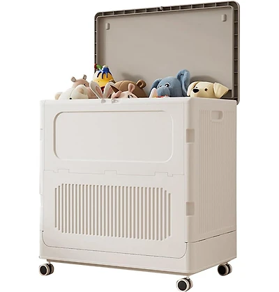 gaomon Rolling Laundry Hamper with Lid, 123L Large Capacity Clothes Hampers for Laundry, Plastic Collapsible Laundry Baskets with Wheels Laundry Cloth