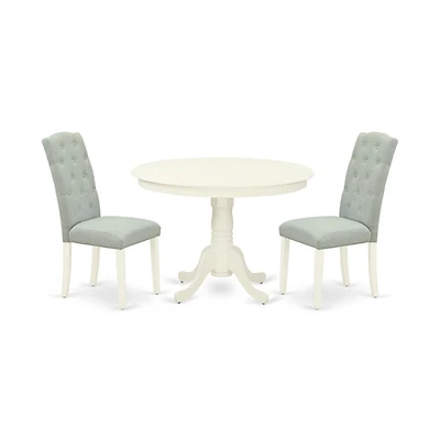 East West Furniture Dining Room Set Linen White