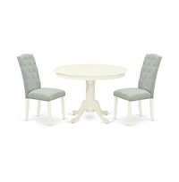East West Furniture Dining Room Set Linen White