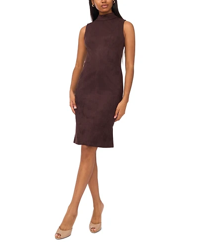 Msk Petite Suede Sleeveless Midi Dress