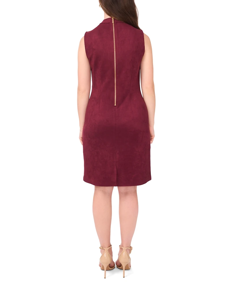 Msk Petite Suede Sleeveless Midi Dress