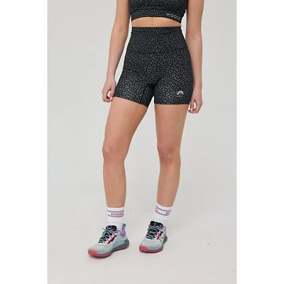 Oosc Women's Infinite High Waisted Shorts - Black Leopard