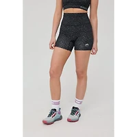 Oosc Women's Infinite High Waisted Shorts - Black Leopard