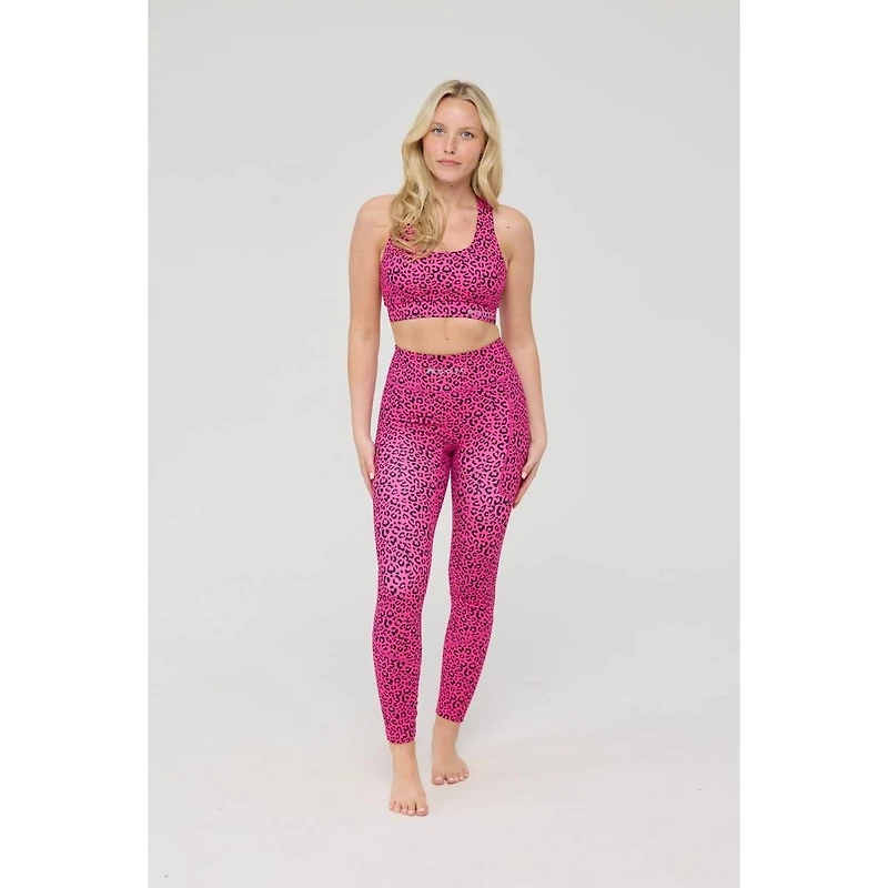 Oosc Women's Infinite High Waisted Leggings - Pink Leopard