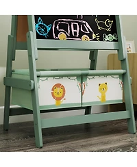 Qaba 3-in-1 Art Easel for Kids, Double-Sided Kids with Paper Roll,
