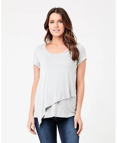 Ripe Maternity Lara Nursing Tee Silver Marle - Comfortable and Stylish Wear