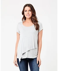 Ripe Maternity Lara Nursing Tee Silver Marle - Comfortable and Stylish Wear