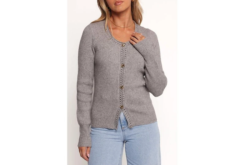 Petal and Pup Women's Quay Button Front Cardigan - Heather Grey
