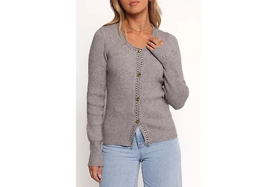 Petal and Pup Women's Quay Button Front Cardigan - Heather Grey