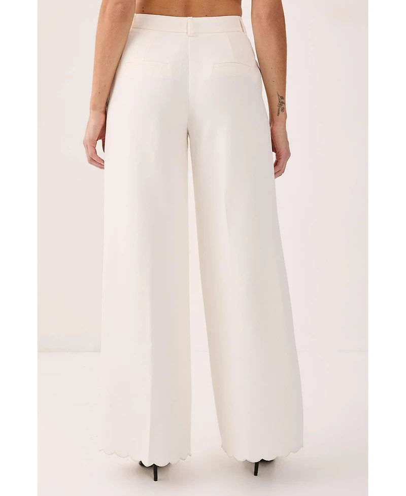 Nasty Gal Women's Embroidered Tailored Wide Leg Pants