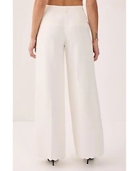 Nasty Gal Women's Embroidered Tailored Wide Leg Pants