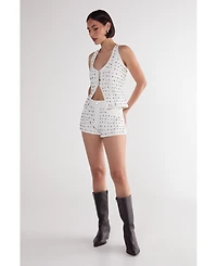 Nasty Gal Women's Studded Denim Shorts