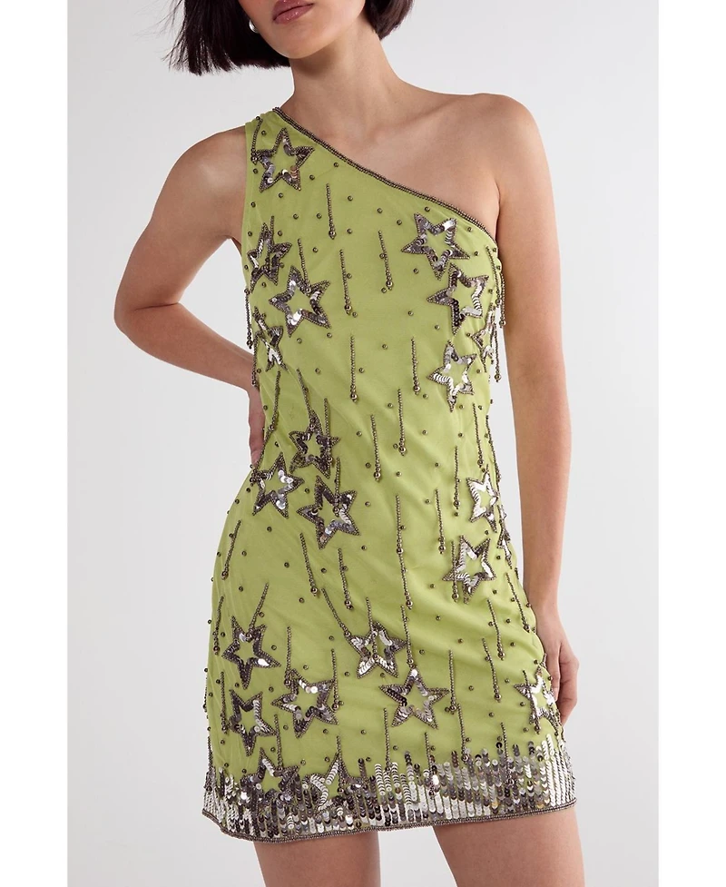 Nasty Gal Women's Tassel One Shoulder Sequin Mini Dress