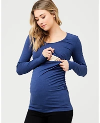 Ripe Maternity Organic Nursing Top Denim Marle - Perfect for Pregnancy and