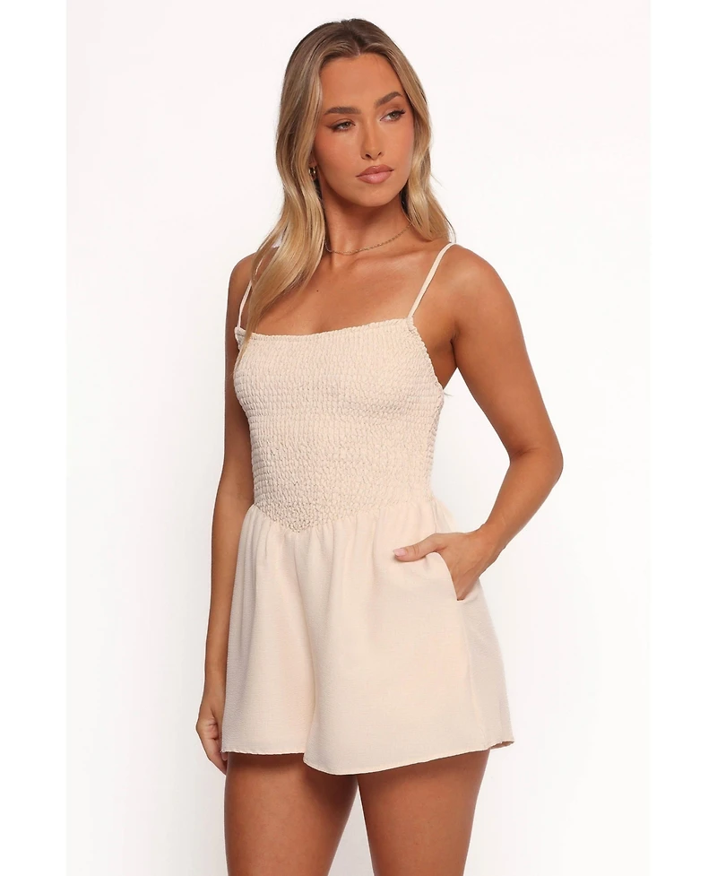 Petal and Pup Women's Alaric Shirred Romper - Cream