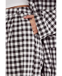 Nasty Gal Women's Gingham Tailored Wide Leg Pants