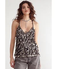 Nasty Gal Women's Mixed Disc Sequin Longline Cami Top