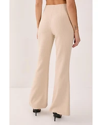 Nasty Gal Women's Lace Trim Tailored Flared Pants