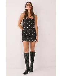 Nasty Gal Women's Eyelet Tailored Halter Neck Mini Dress