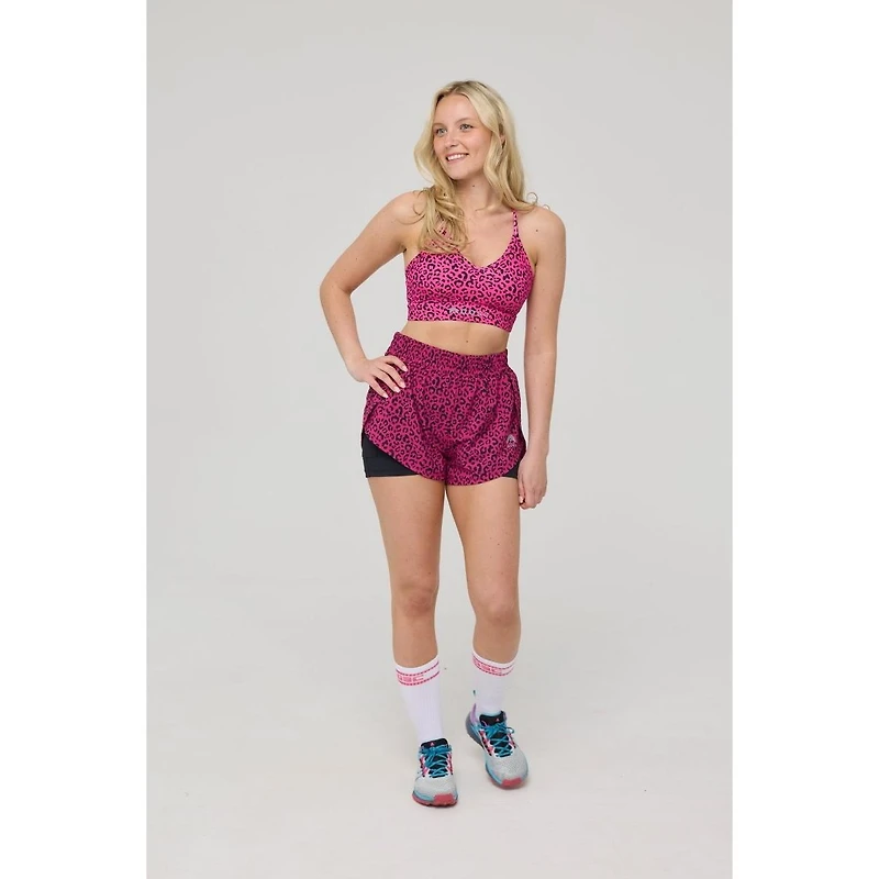 Oosc Medium Support Infinite Sports Bra - Pink Leopard