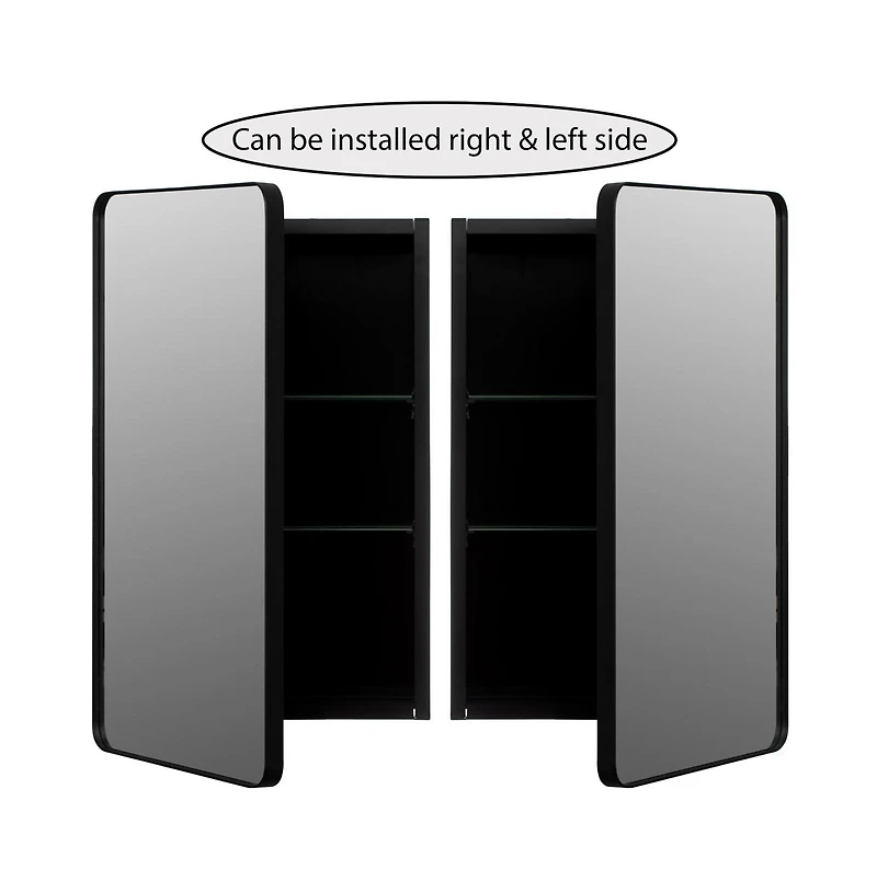 Basicwise Multi-Purpose Aluminum Bathroom Storage Medicine Cabinet