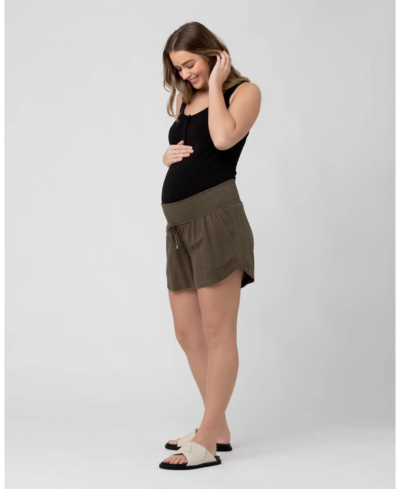 Ripe Maternity Izzy Button Down Rib Tank Black - Stylish Nursing Top for Women