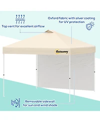 Outsunny 10' Pop-Up Foldable Gazebo with Roller Bag Sidewall