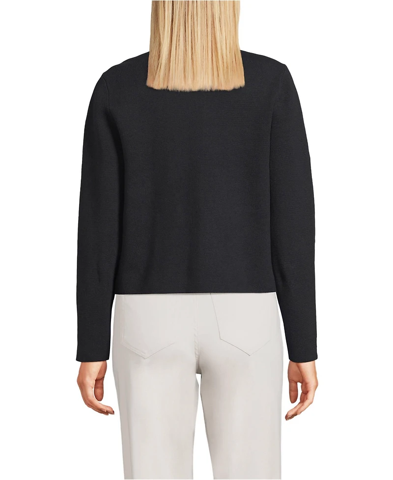 Lands' End Women's Fine Gauge Cotton Milano Blazer Sweater