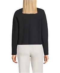 Lands' End Women's Fine Gauge Cotton Milano Blazer Sweater