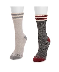 Muk Luks Women's Dream Step Cozy Crew Sock 2 Pack