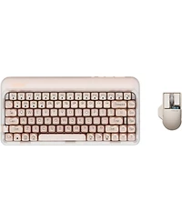 Lofree Dot Foundation Mechanical Keyboard & Pbt Mouse Set, 75% Hot-Swappable Keyboard with 3 Connection Modes, Pink Gateron Baby Racoon Switches