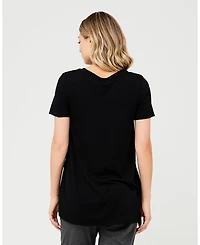 Ripe Maternity Maternity Comfortable Black Short Sleeve Nursing Top