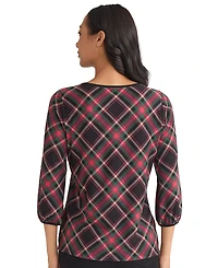 Jones New York Women's Printed Crew Neck Top