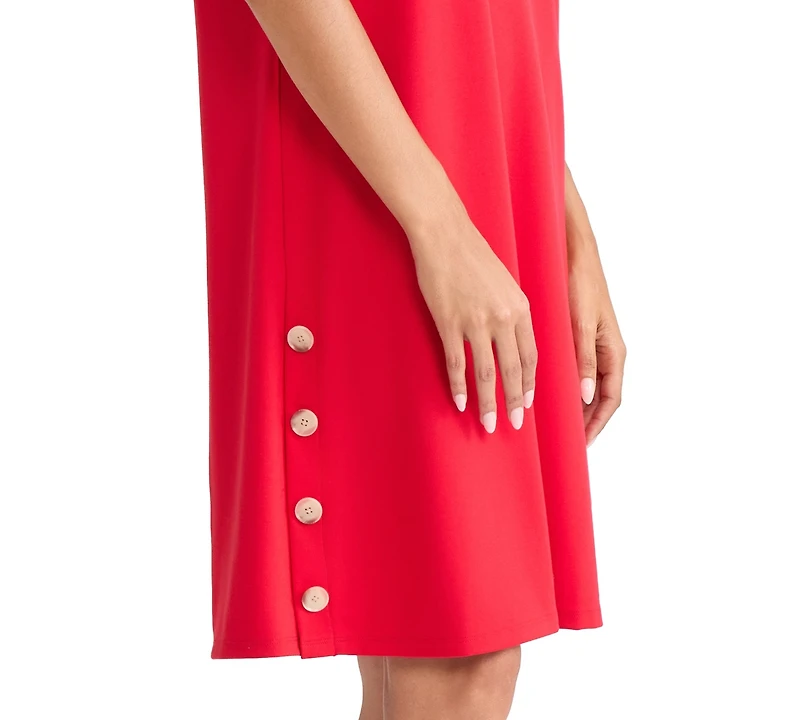 Jones New York Women's Side Button Swing Dress