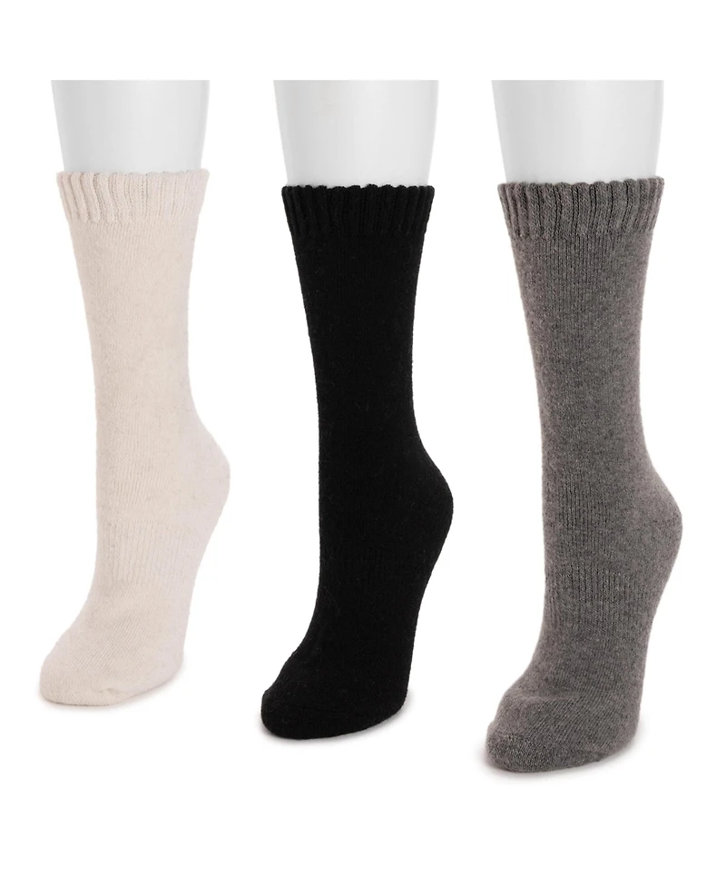 Muk Luks Women's Wool Boot Sock 3 Pair Pack