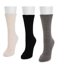Muk Luks Women's Wool Boot Sock 3 Pair Pack