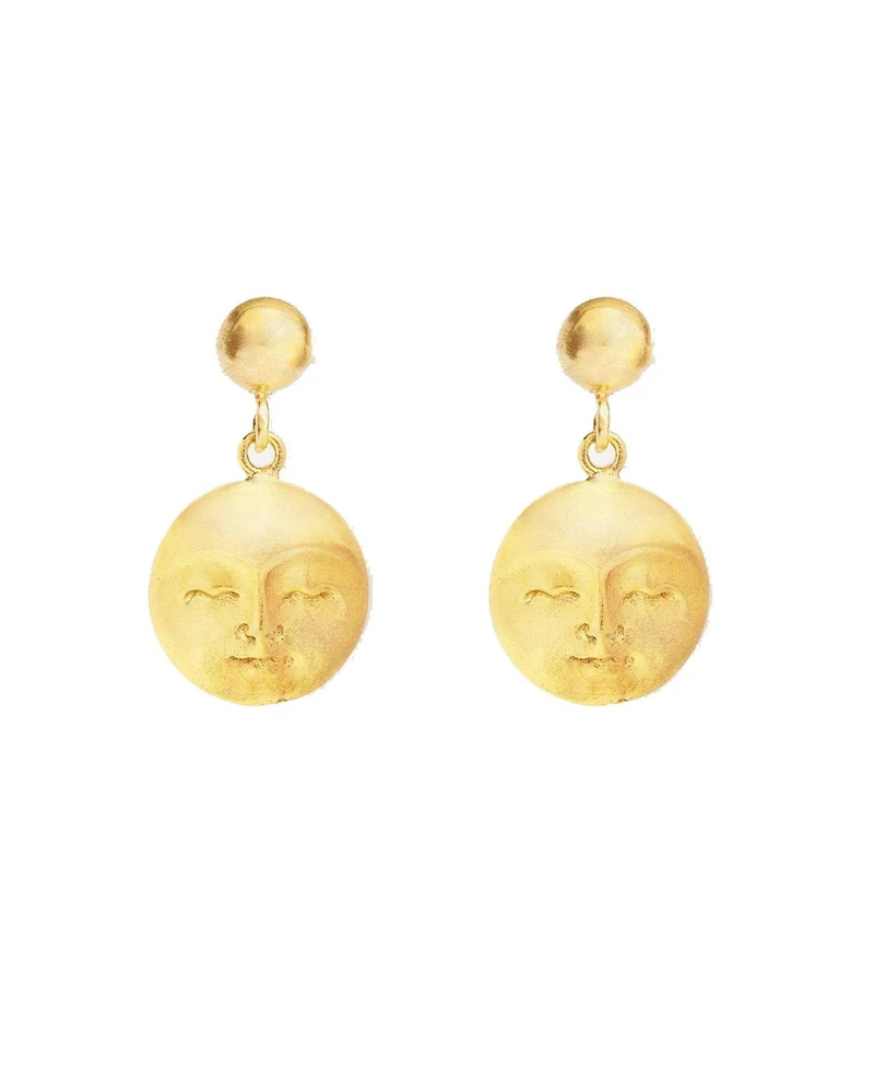 Ottoman Hands Moon Face Drop Earrings