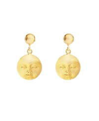 Ottoman Hands Moon Face Drop Earrings