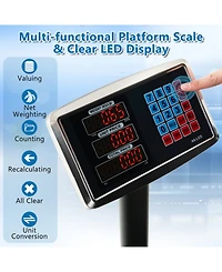 660 lbs Weight Computing Digital Platform Scale Floor Folding Scale with Price Calculator
