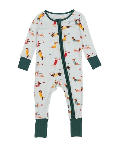 Leveret Baby Footed Bamboo Pajamas, Dogs Print, Matching Family Christmas Pajamas