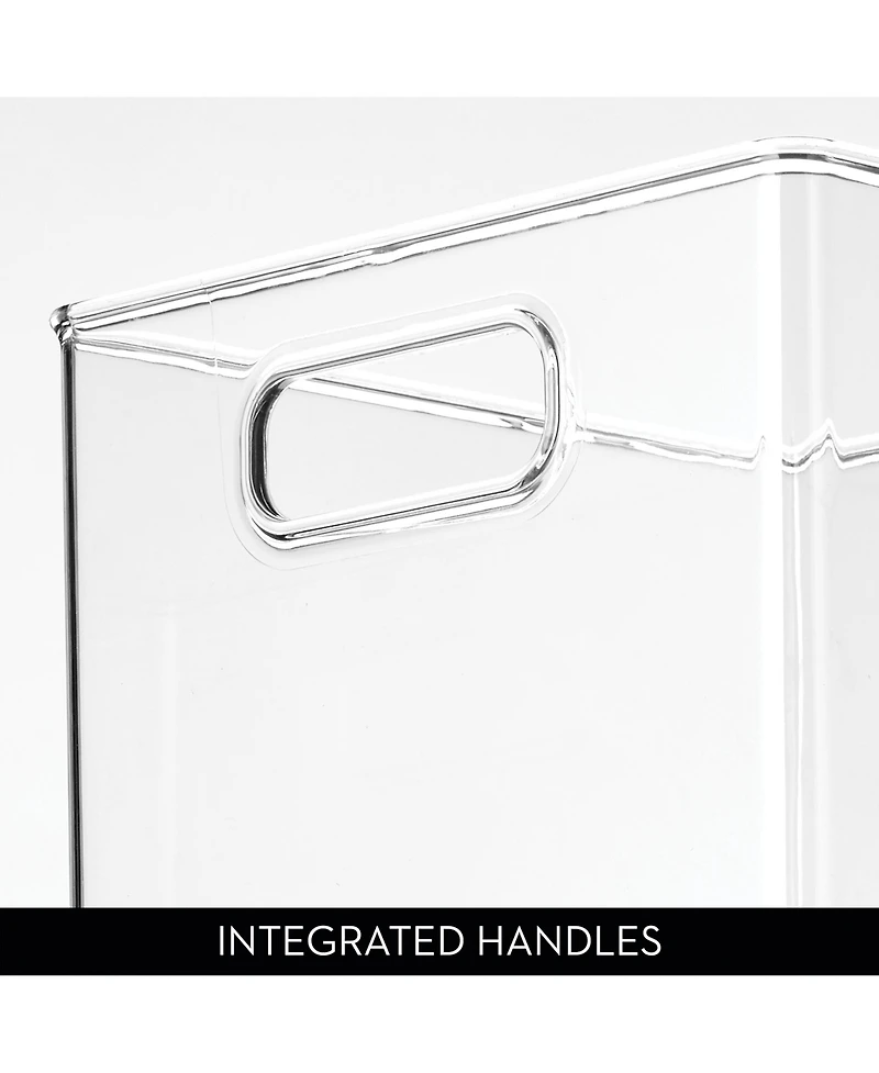 iDesign Plastic Fridge Bins with Handles, 4 Pack, Clear, Made in Usa