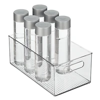 iDesign Plastic Stackable Fridge Bin with Handles, Clear