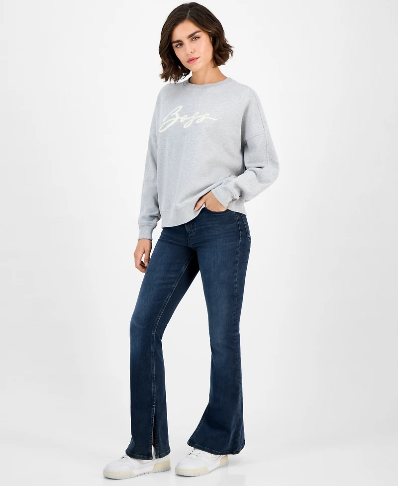 Boss Orange Women's Cotton Logo Crewneck Sweatshirt