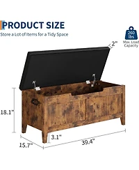 Gaomon Storage Bench, 39.4" Wooden with